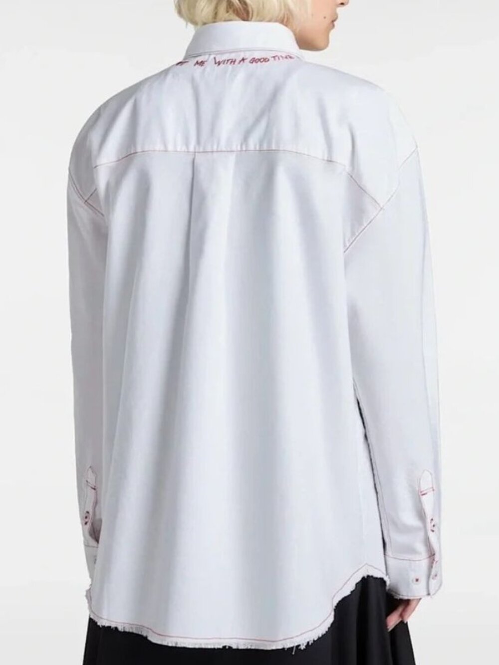 NWT! VANS Gillian Cotton Button Down Graphic Shirt "Tempt me with a good time" - Picture 5 of 5